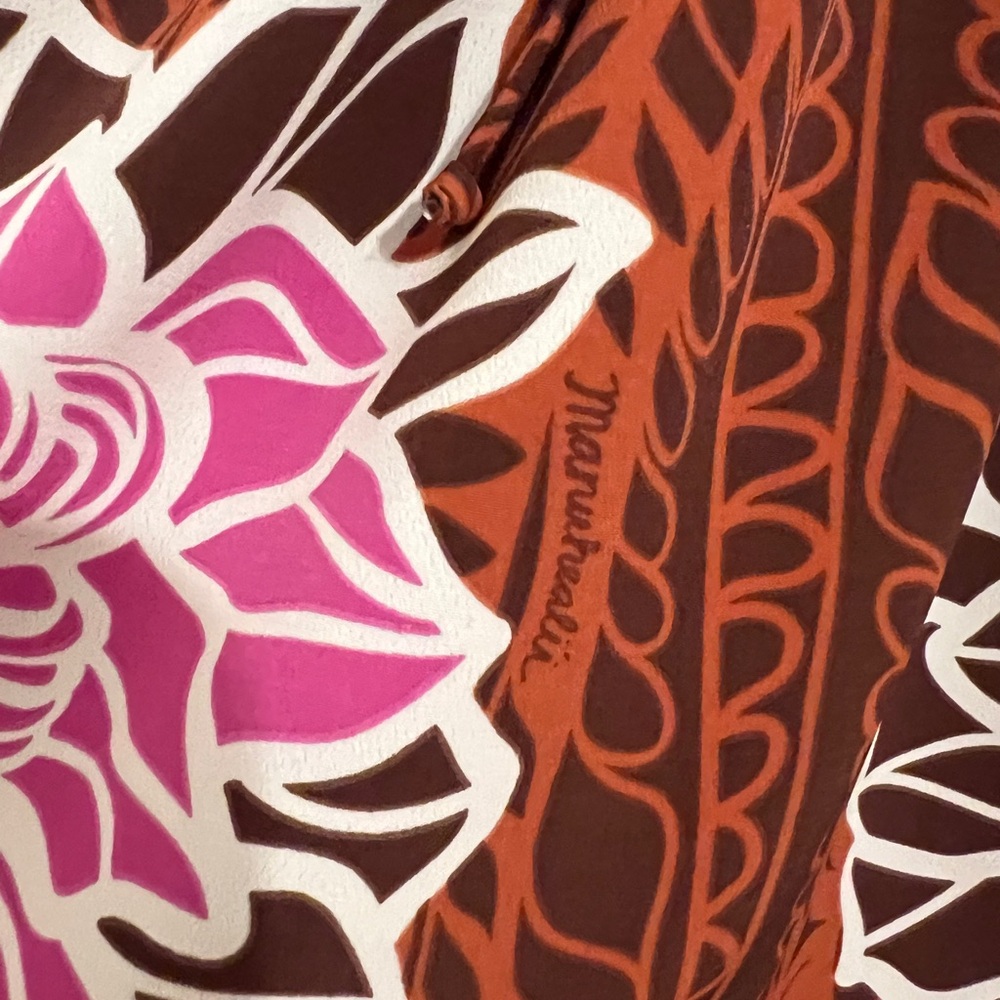 Manuhealii Girls Dress XS Brown Pink Hawaiian Floral Luau‎ - Picture 4 of 6